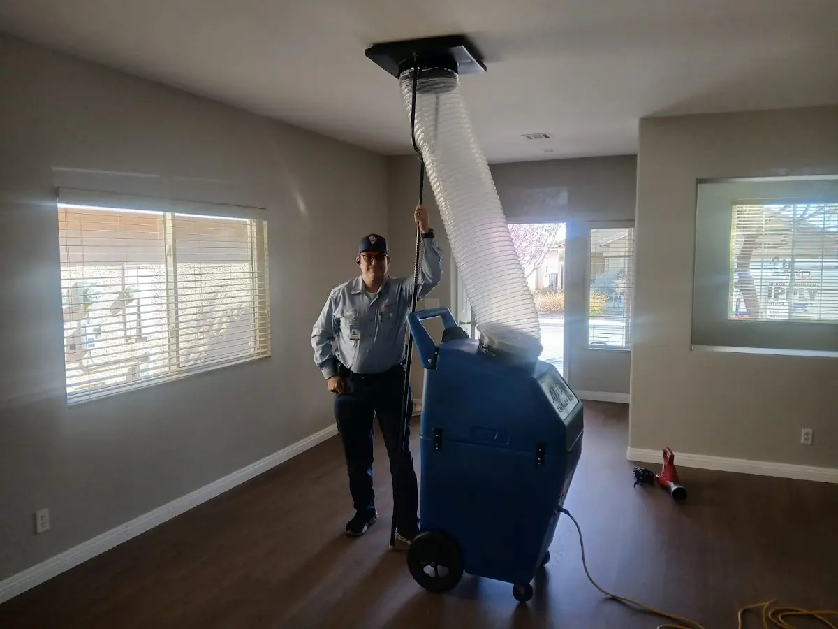 Professional Dryer Vent Cleaning work inside a Mountain House home